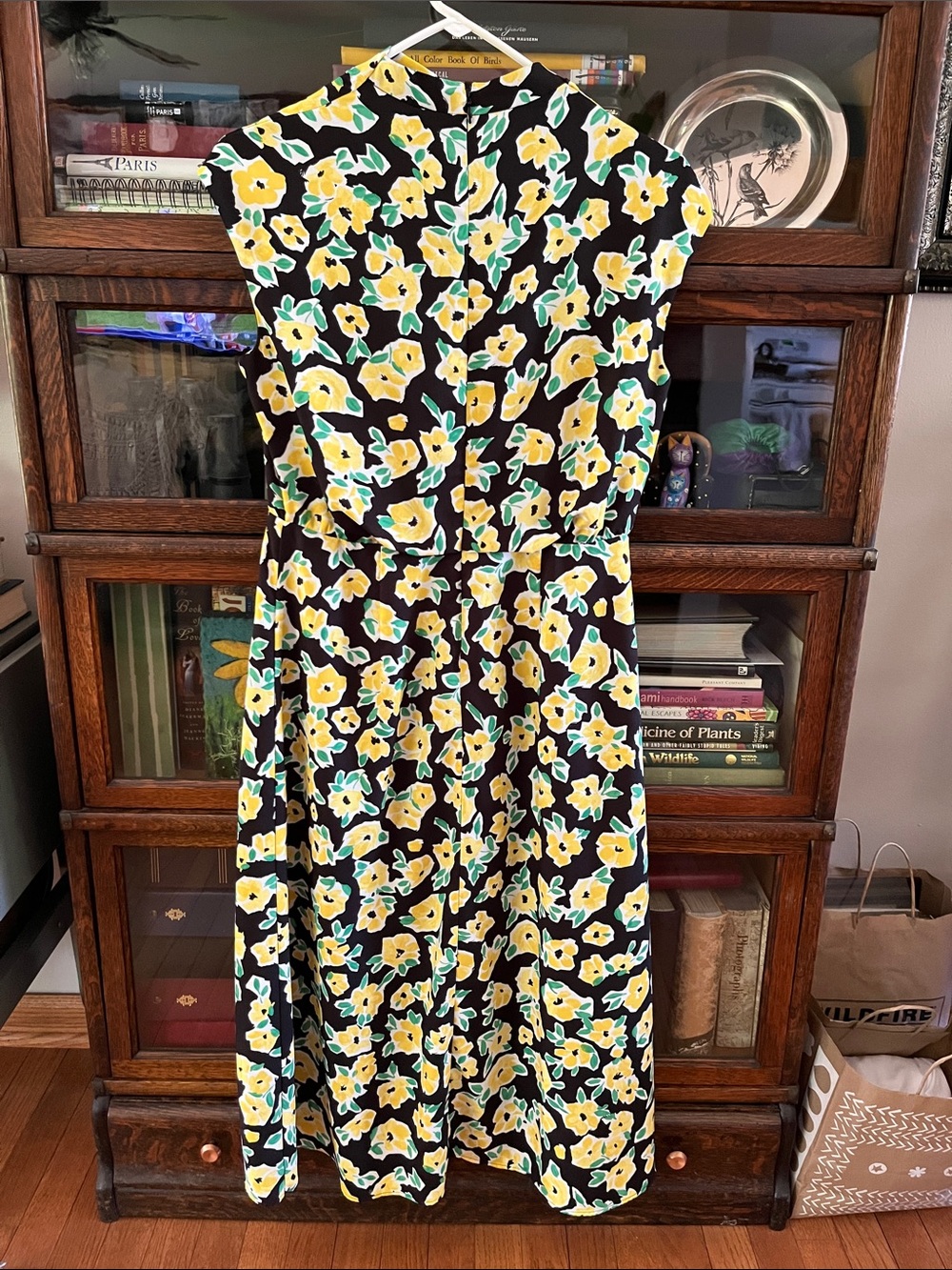 Ann Taylor Floral Mock Neck Midi Flare Dress - Picture 6 of 16